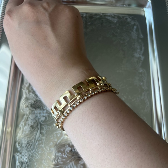 Beautiful K18 yellow gold bangle bracelet - Picture 3 of 12
